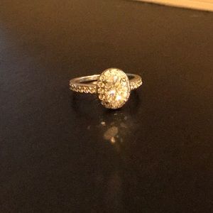 2.2carat oval moissanite ring with halo
